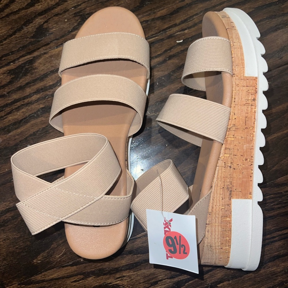Madden Girl Beige Platform Sandals